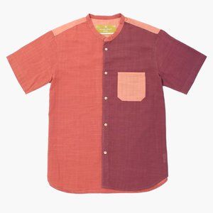 New Market Goods Men's Earthtone Button Down Shirt, Short-Sleeve
